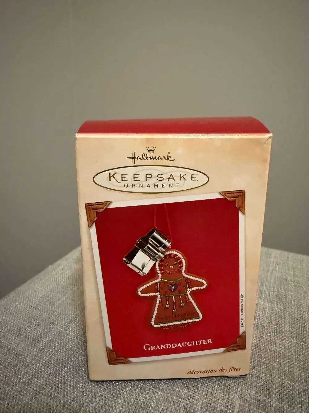 🎄2003 Hallmark Keepsake Granddaughter Gingerbread Girl w/ Metal Cookie Cutter